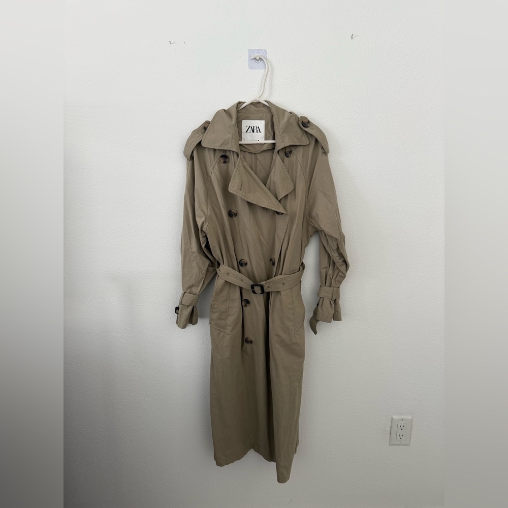 Zara Long Trench Coat Small